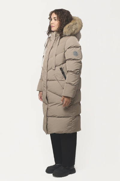 Пальто пуховое Юкка Nordic Goose мех Енот (Женский; 48; Капучино)